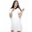 mar. fashion Бяла рокля с черна якичка (02379-42a-01)