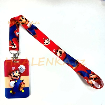 Šňůrka na krk s cedulkou Super Mario