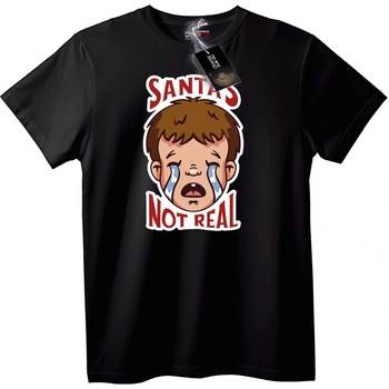 NOONEBRAND Тениска Дядо Коледа не е Истински - 2XL, Black