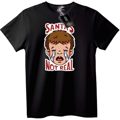 NOONEBRAND Тениска Дядо Коледа не е Истински - 2XL, Black