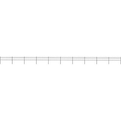 OMAXI Zahradní plot s kopím nahoře ocelový 1673 x 60 cm černý 710235