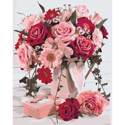 MALUJEŠ Malování podle čísel MARIANNA LOKSHINA PIVOŇKY A RŮŽE Rozměr 40 x 50 cm Rámování vypnuté plátno na rám