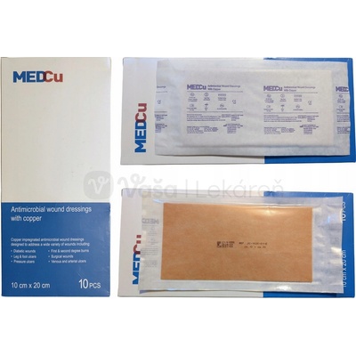 MedCu Antimikrobiálne krytie na rany 10 x 20 cm 10 ks