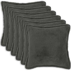 vidaXL Калъфка за възглавница 6 pcs HOUTEN Тъмносиво 80 x 80 cm Букле (921778)