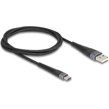 Delock USB 2.0 кабел USB Type-A мъжки към USB Type-C мъжки с удължена защита от огъване 1 м