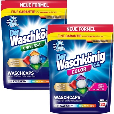 Waschkonig Kapsle na praní Color 5 komorové 2 x 32 PD