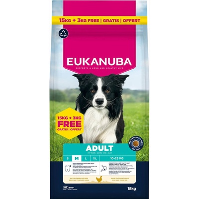 Eukanuba Premium Nutrition Adult Medium Breed s kuřecím 18 kg