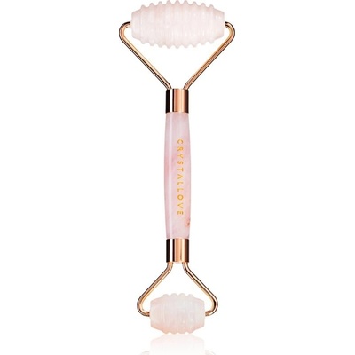 Crystallove 3D Rose Quartz Teeth Roller masážny valček na tvár 1 ks