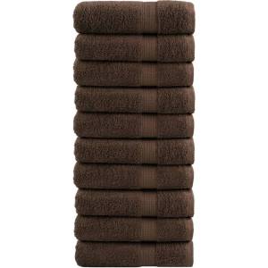 vidaXL Премиум кърпи за баня SOLUND 10 бр кафяви 70x140 см 600 gsm (137238)