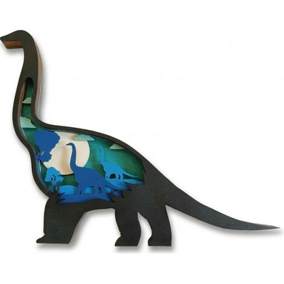 Z rodinné dílny Svítící dekorace na zeď Dinosaurus