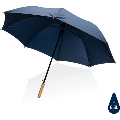 Impact 190T pongee RPET Aware 27 deštník bambusový auto-open modrý