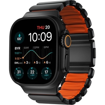 Nomad Титаниева каишка за Apple Watch 44мм, 45мм, 46мм, Ultra, Ultra 2, Ultra 3 49мм - Nomad Stratos Band Black Titanium Ultra Orange (черен) (NM011116858)