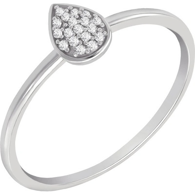 Eppi Zlatý prsteň v tvare kvapky plný diamantov Mloune R36555