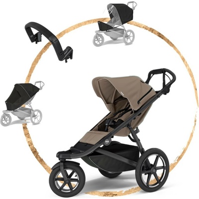 Thule Sport Urban Glide 3 2026 Tinted Taupe + madlo + pláštěnka + síť proti hmyzu
