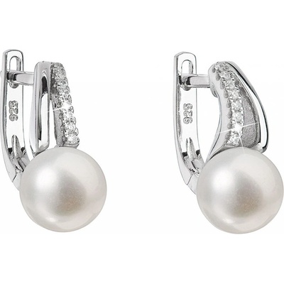 Evolution Group strieborné náušnice s pravými perlami 21025.1