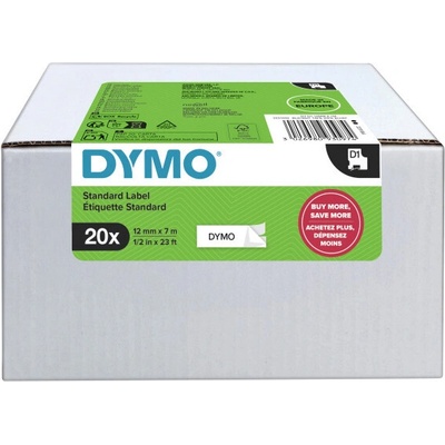 Dymo páska 2231632, čierny tlač/biely podklad, 7m, 12mm, 20ks v balení, cena za balenie, D1