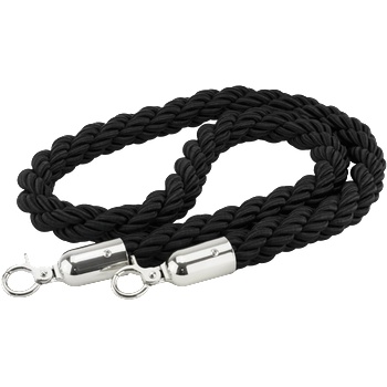 HORECANO-Въже за ограничителна стойка Ø3.2x150cm TWISTED ЧЕРНО/СРЕБРО (110130-001S) (0185210)