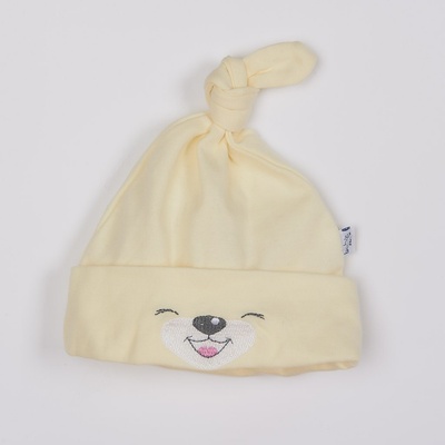 Bobas Fashion Bavlnená dojčenská čiapočka Lucky krémová
