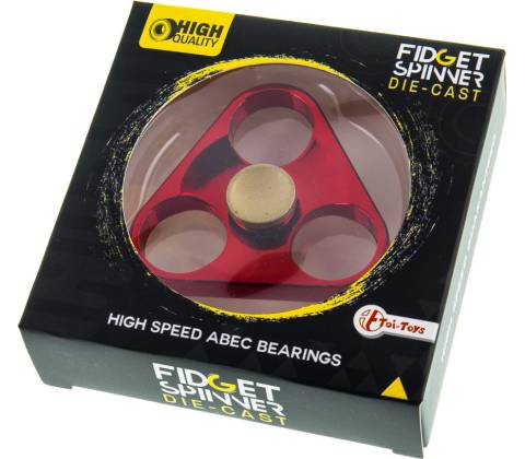 Fidget spinner kovový červený