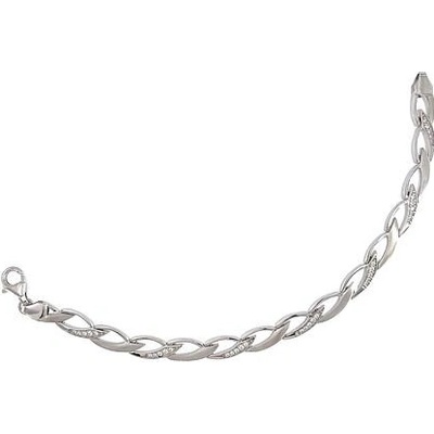 INFINITYSILVER Stříbrný náramek LEAFS se zirkony OB5519