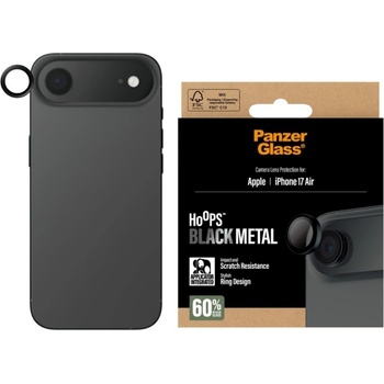 Panzer Стъклен Протектор за камера PanzerGlass Hoops Lens Protector за iPhone 17 Air, Черен (5715685027864)