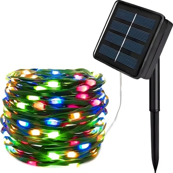 HARAHU Led светлини със соларен панел - 10м (100 led крушки) - Многоцветен kp36363 (36363)