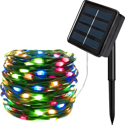 HARAHU Led светлини със соларен панел - 10м (100 led крушки) - Многоцветен kp36363 (36363)