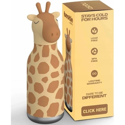 Asobu Bestie Bottles láhev na pití s brčkem Žirafa 460 ml