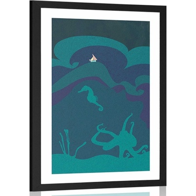 Plakát s paspartou podmořský svět - 60x90 no frame
