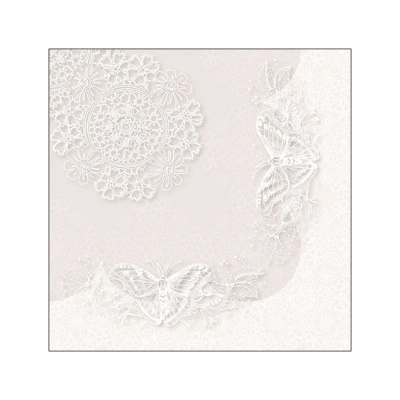 Amabiente Салфетки Ambiente Butterfly lace white, 20 броя (13316365)