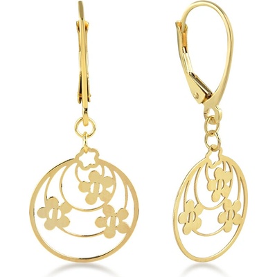 Lillian Vassago zlaté visacie náušnice s kvetinkami LLV22-GER062