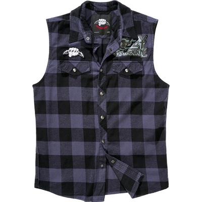 Brandit Ozzy checkshirt sleeveless černá-šedá