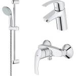 GROHE Комплект за душ и смесител за умивалник Grohe Eurosmart New S хром (33265+335502+2785001)