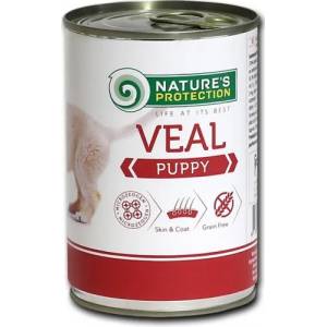 AKVATERA Nature's Protection DOG Puppy Veal, консерва с телешко месо за подрастващи кучета, Литва - 400 гр
