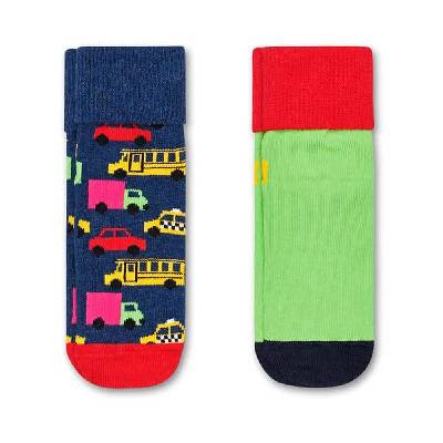 Чорапи Happy socks Cars Anti-Slip socks 2 pairs - Green / Blue (Multicolor)