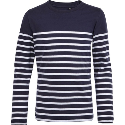 Sol's Collection tričko Matelot LSL Kids pruhované COT-253101d7684 Navy/bílá