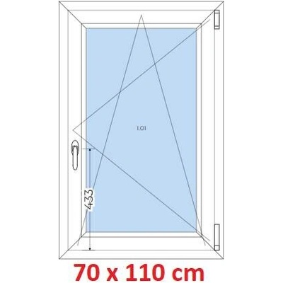 Soft Plastové okno 1100 x 700 mm otevíravé a sklopné Ořech