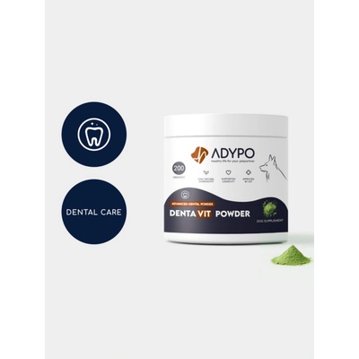 Adypo DentaVit Powder redukcia zubného kameňa u psa 200 g