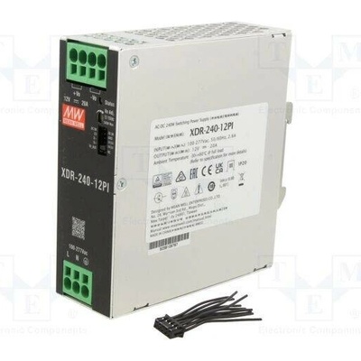 MEAN WELL XDR-240-12PI Napájecí zdroj: spínaný; na lištu DIN; 240W; 12VDC; 0÷20A; OUT: 1