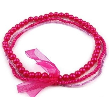Stoklasa Dětský náhrdelník z korálků 1 růžová sytá