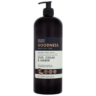 Baylis & Harding Goodness Oud Cedar & Amber Natural Body Wash dámský sprchový gel 1000 ml