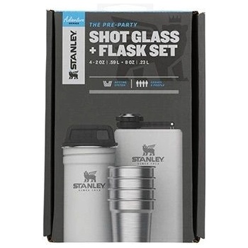 Stanley Adventure Series darčekový set (ploskačka + 4x panáky) green 230 ml