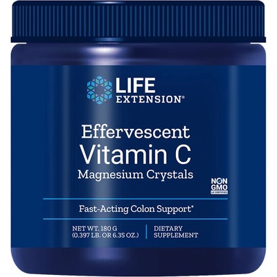 Life Extension Ефервесцентен витамин С + магнезий кристали 180 g прах | Life Extension (01736 LE)