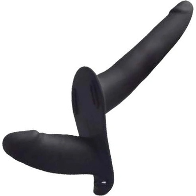 Toyz 4 Lovers Двоен пенис колан от Медицински силикон "deb black" 14.5 см