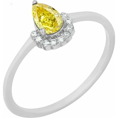 Eppi Zásnubný prsteň s certifikovaným fancy yellow lab grown diamantom Dorean RE45366
