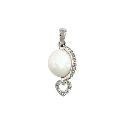 Infinitysilver Stříbrný přívěsek s keramikou a zirkony PCSV-007 white
