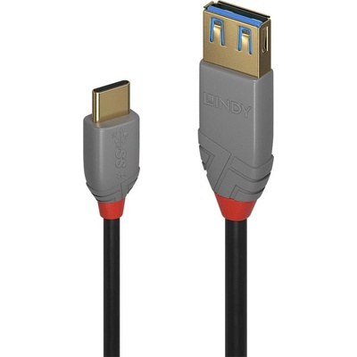 Lindy 36761 USB 3.2 Gen1 USB-A zástrčka USB-A zásuvka 1m černý