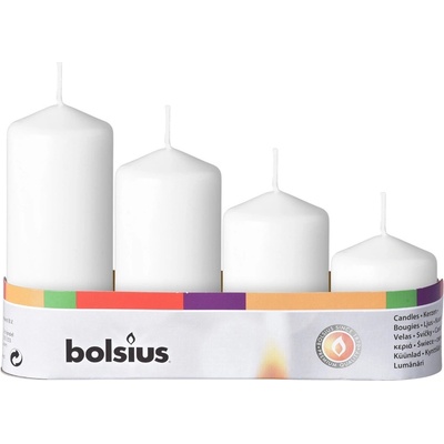 Bolsius Pillar Advent biele 48mm 4 ks