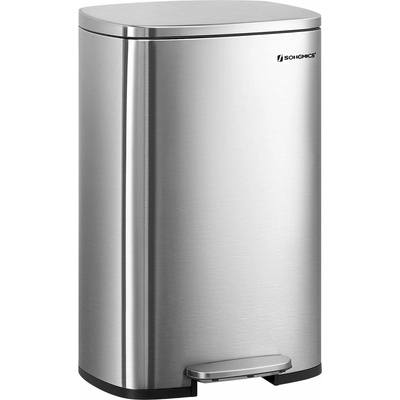 Songmics Kuchynský odpadkový kôš 50 L, pedálový, strieborný