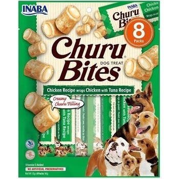 Inaba Churu Bites dog snack kuře tuňák a hřebenatka 8 x 12 g